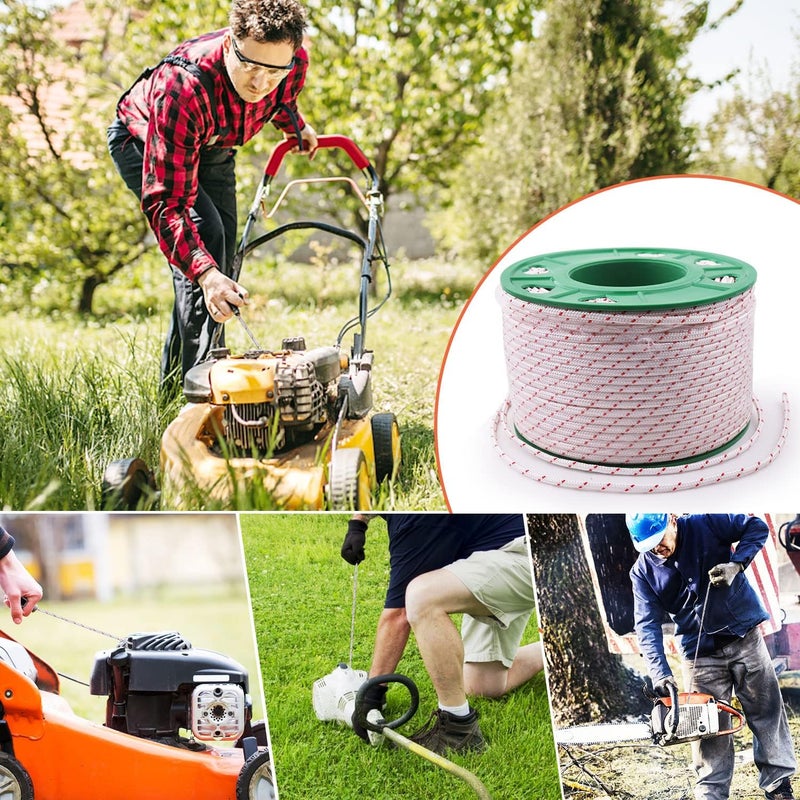 Mtanlo Recoil Starter Rope Pull Cord 4mm 100-Meter for Stihl Husqvarna Echo Poulan Homelite McCulloch Sears Craftsman Trimmer Edger Brush Cutter Lawn Mower Chainsaw - Image 3